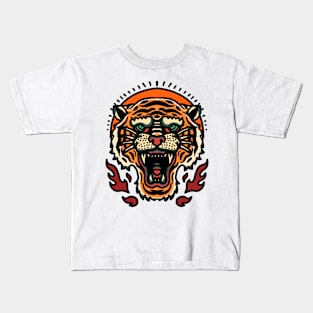 tiger tattoo oldschool Kids T-Shirt